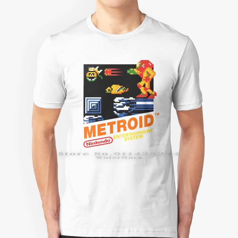 Metroid Nes Cover T Shirt Cotton 6Xl Entertainment System Metroid Nes Retro Gaming Retro Videogiochi