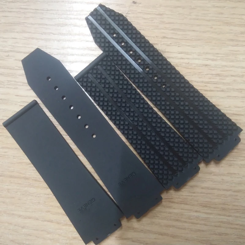 Watch accessories Silicone Strap For Hublot Big bang series Men Watchband 25*17mm 22mm buckle black Belt Male Watch Strap band