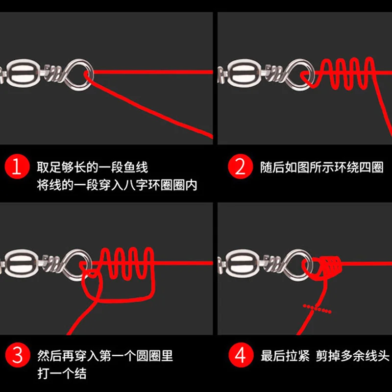 Fishing Accessories 10pcs Eight-ring Connector Stainless Steel Snap Fishhook Swivels Tackle for Lure Hooks Pesca Fishing Tackle