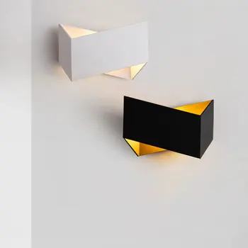 

LED Nordic style Bedside Indoor lighting Home Bedroom Geometric Figure Aisle TV Background Wall lamp 5W