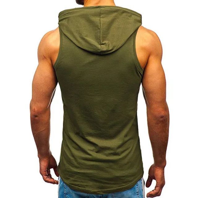 Sports Tank Tops Men Fitness Muscle Print Sleeveless Hooded Bodybuilding Pocket Tight-drying Tops Summer Shirt For Men Clothing 6