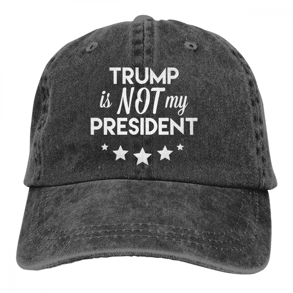 Trump Is Not My Presidemt Casquette черные унисекс Мужские Женские джинсовые бейсболка с ремешком кепки Регулируемая шляпа для гольфа папа