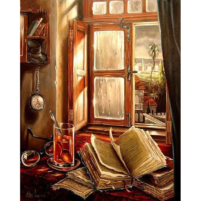 

DIY Books and Cups 5D Square Home Decor Diamond Embroidery Crafts Square Diamond Painting Cross Stitch Needlework Diamond Mosaic