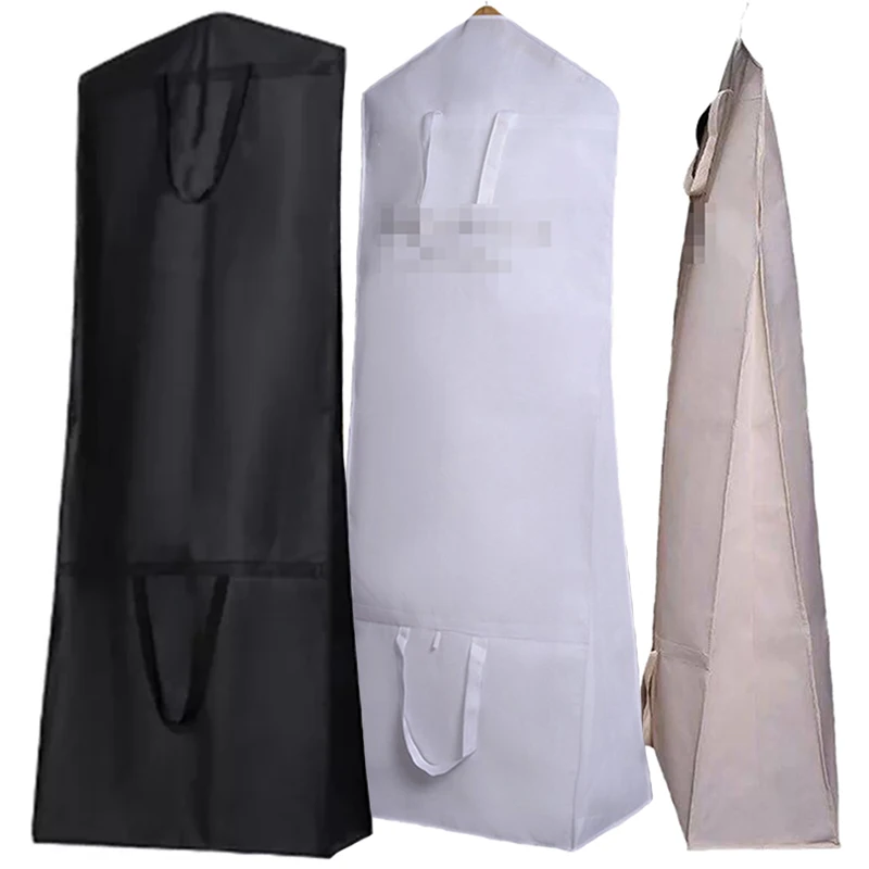 Large White Thickened Non-woven Fabric Wedding Bridal Gown Bags Black Long Gown Garment Bags Travel and Storage Bag Custom Made