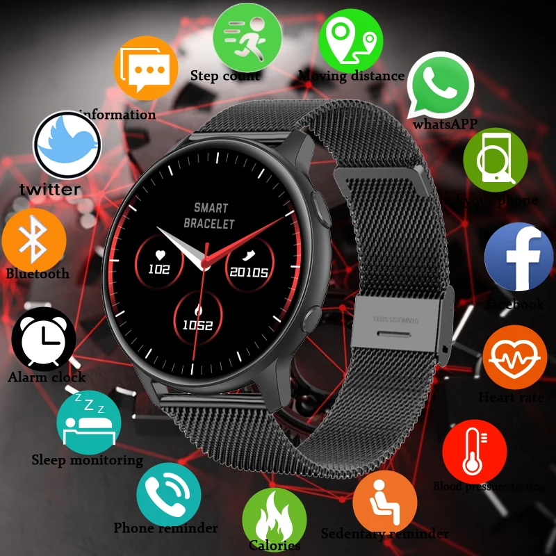 2022 New Smart Watch Men Full Touch Screen Sport Fitness Watch IP67 Waterproof Bluetooth For Android ios smartwatch Men+box - ANKUX Tech Co., Ltd