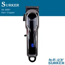 Surker жидкокристаллический цифровой дисплей Кнопка тонкой настройки электрическая машинка для стрижки волос ножницы для взрослых для детей