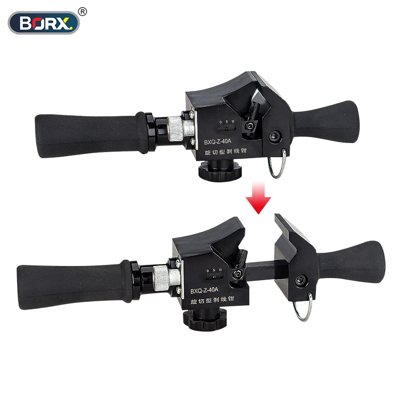 유연한 와이어 로터리 컷 케이블 스트리퍼, 직경 12-40mm, 중간 섹션 와이어 필링 케이블 터미널 커터 전용