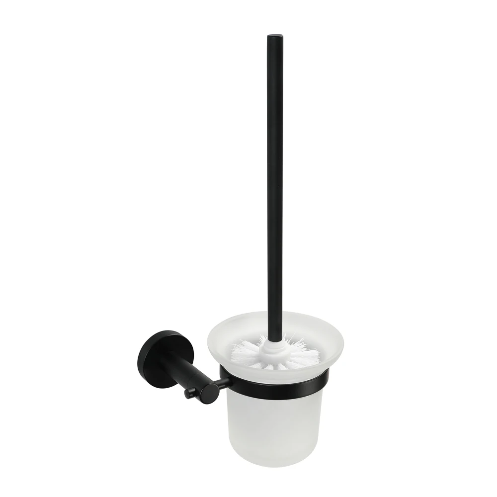 Toilet brush Черный держатель для полотенец, набор аксессуаров для ванной комнаты, настенный держатель для туалетной бумаги, держатель для туалетной полки - Цвет: Toilet brush