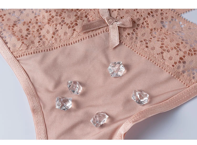 CINOON Women Sexy Lace Panties Low-waist Temptation Lingerie Ladies Cross Strap G String Thong Hollow out Solid Underwear (10)