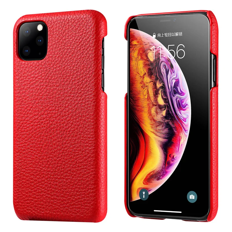 Первый слой воловьей кожи, деловой чехол из натуральной кожи для Iphone 11 Pro Max XS MAX XR XS X 7 8 Plus, матовый чехол для телефона - Цвет: red