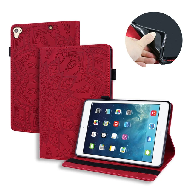 Coque For iPad Air 2 1 Case Embossed Leather Wallet Cover Tablet Funda For  iPad 9.7