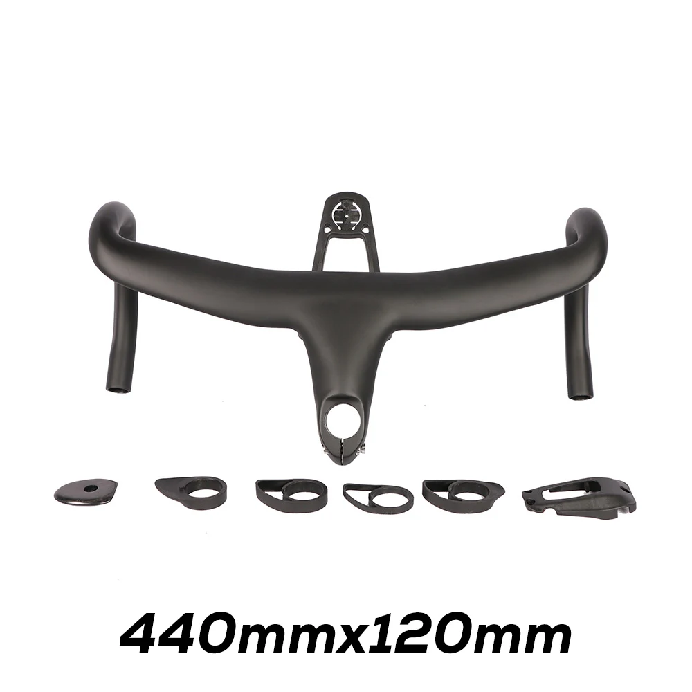440x120mm ULLICYC 5D углеродный дорожный Интегрированный руль 28,6 мм углеродный руль для шоссейных гонок, велосипедная ручка, запчасти для велосипеда YT300 - Цвет: 440x120mm