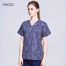 Розовая Одежда с принтом для хирургии, с v-образным вырезом, с коротким рукавом, Хирургическая Одежда для женщин, медицинская форма, высокое качество