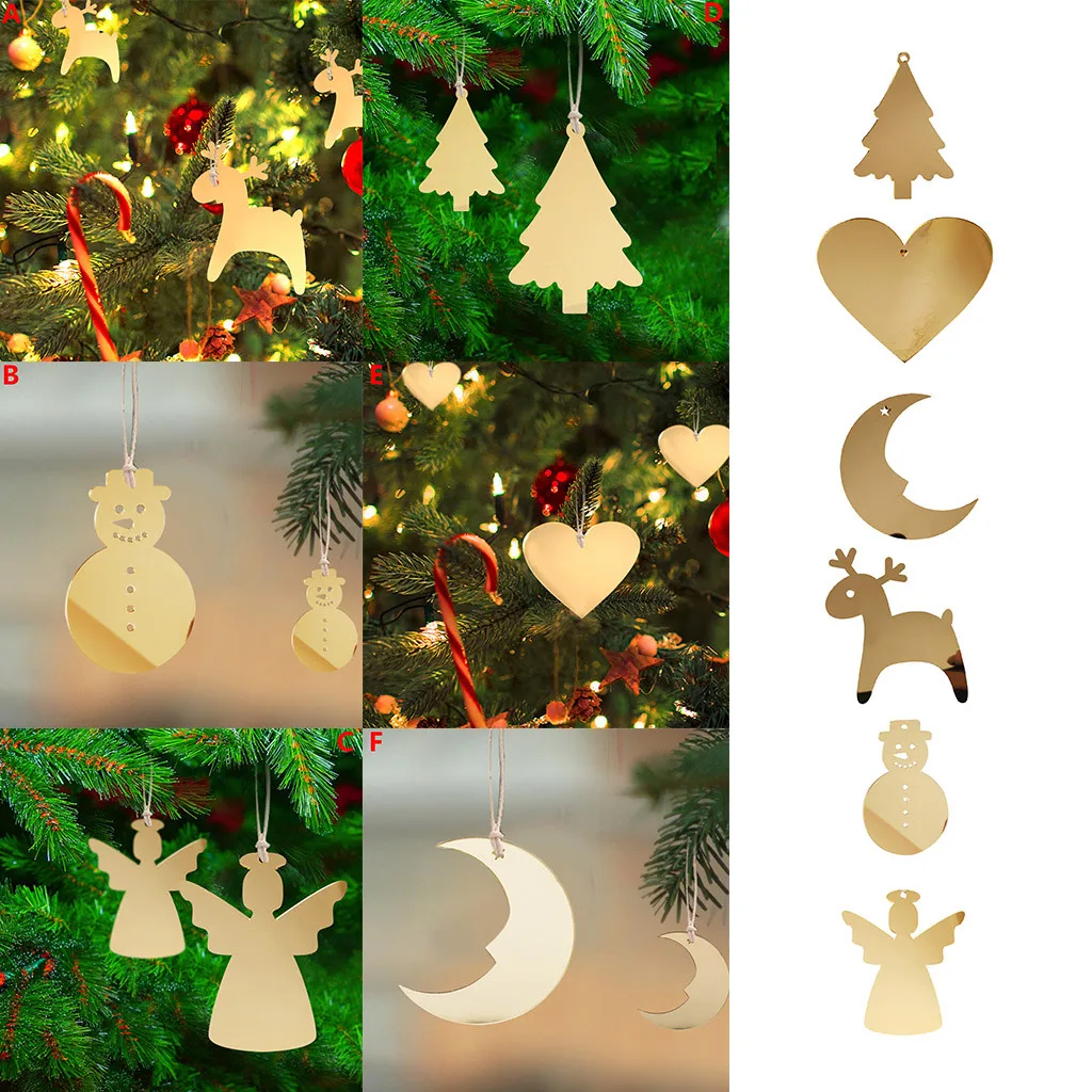 20pcs Acrylic Christmas Tree Ornaments Mini Snowflake Tree Hanging