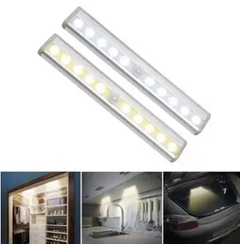

Wireless LED Under Cabinet Light PIR Motion Sensor Lamp 6/10 LEDs for Wardrobe Cupboard Closet Kitchen Lighting Led Night MJ826