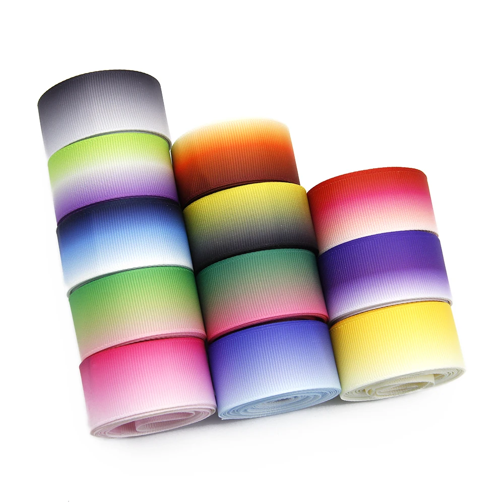 

1"(25mm) gradient high quality printed polyester ribbon 5 yards,DIY handmade materials,wedding gift wrap,5Y49637