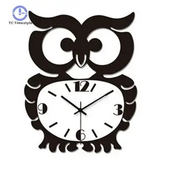 

Owl Wall Clock Acrylic Mute Retro Clocks Living Room Bedroom Wall Decoration Quartz Needle Home Decor Movement
