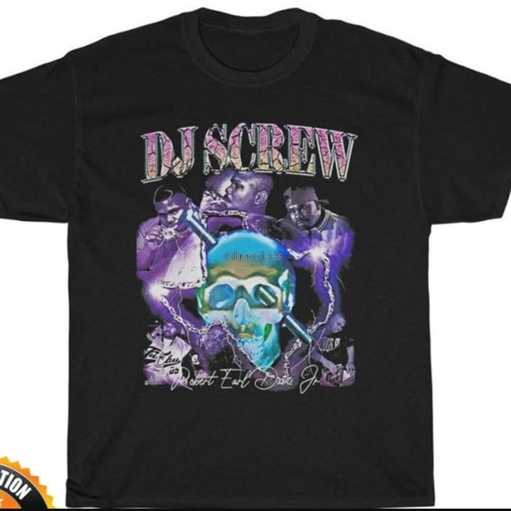 Винтажная Футболка DJ Screw в стиле 90-х годов Rap. Длинная футболка |