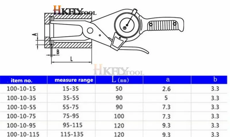 15-35 мм 35-55 мм 0,01 мм Внутренний оснастка Калибр внутренний суппорт Калибр внутренний кронциркуль внутренний Толщиномер измерительный инструмент