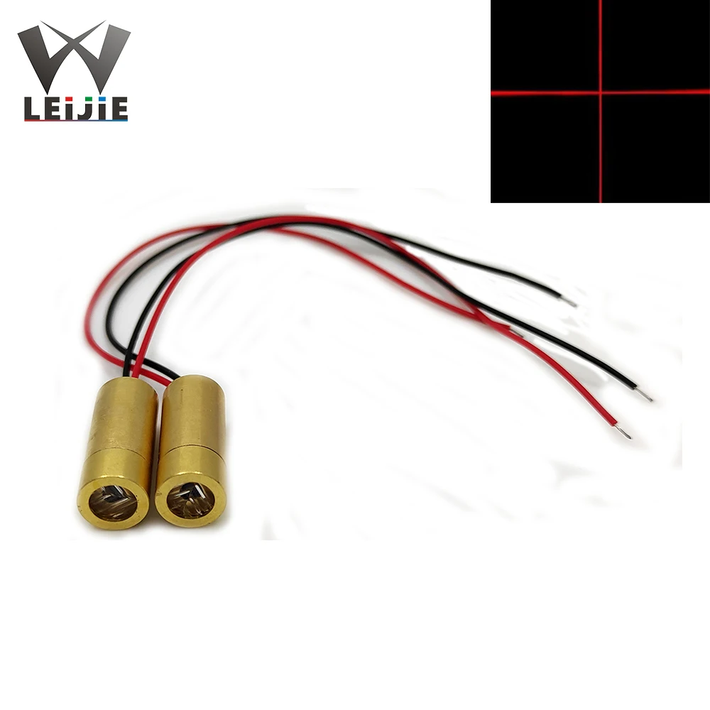 2pcs 5V MINI 650nm 5mW Cross 9mm Red Laser Head Laser Positioning Lamp Semiconductor Laser LED LD Module 3pcs 650nm 5mw nonfocusable head red dot laser diode module for positioning locating