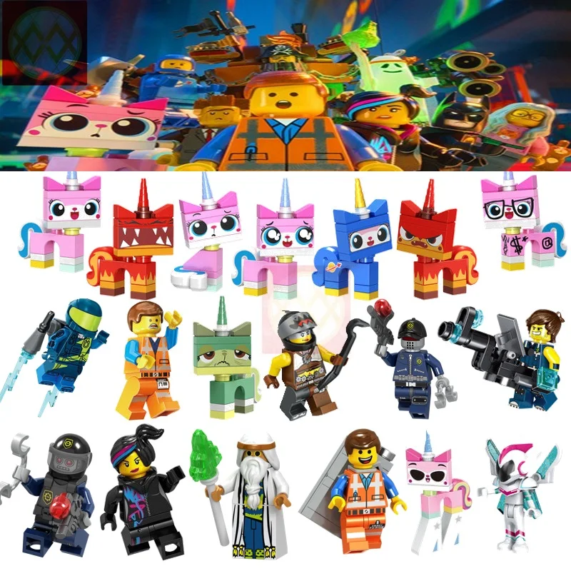 

Emmet Wyldstyle Kitty Sheriff Zola Bad Cop Vitruvius Unikitty Single Sale Big Movie Models Building Blocks Children Toys Gifts