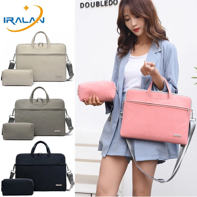 Модная сумка для ноутбука из искусственной кожи 13,3 14 15,6 сумка для Macbook Air 13 Pro 15 16 чехол для женщин и мужчин сумка-мессенджер для компьютера