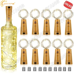 Wine Bottle Lights 20LED Copper Wire Light Battery Operated Colourful Fairy String Light DIY Bottles Wedding Christmas Halloween