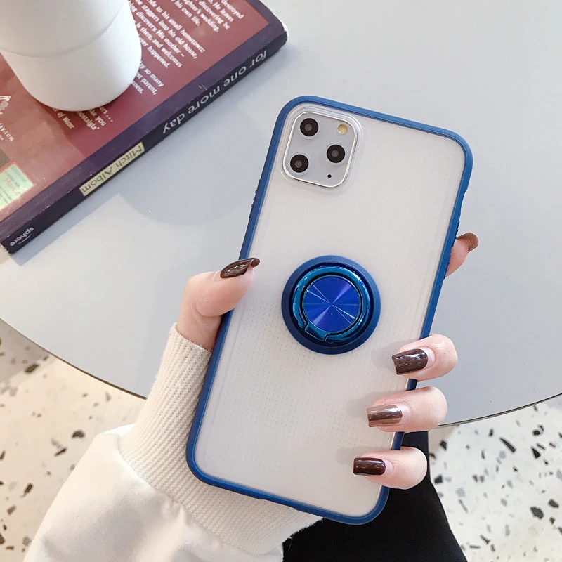 Новое крепление в виде кольца на палец защитный чехол для iPhone X 7 6 6s 8Plus XS 11pro сетчатый чехол с кольцом и пряжкой защитный чехол для телефона - Цвет: SJK23-5