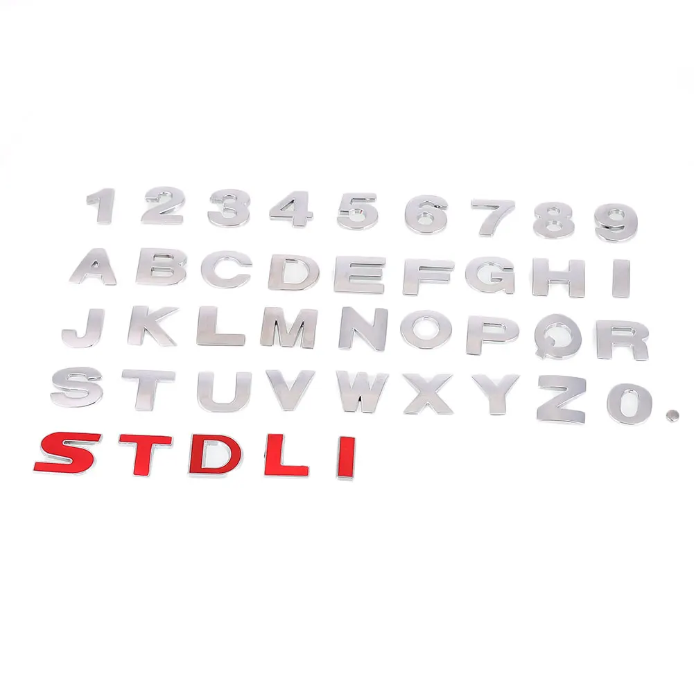 2,5 см персональные DIY металлические буквы-Стикеры, автомобильная эмблема, буквенная наклейка, серебряный значок, наклейка