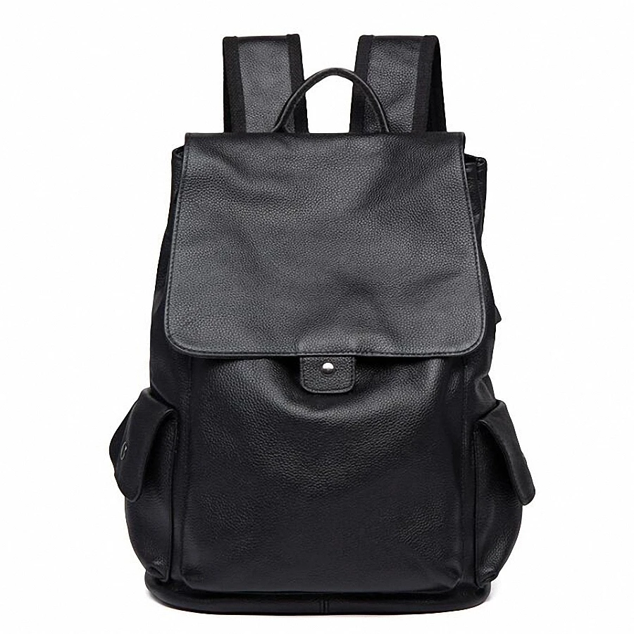 

New Men's Genuine Leather Backpack Bag Travel Fashion Trend Youth Leisure Leather Daypack Simple Computer Men Bag Backpack