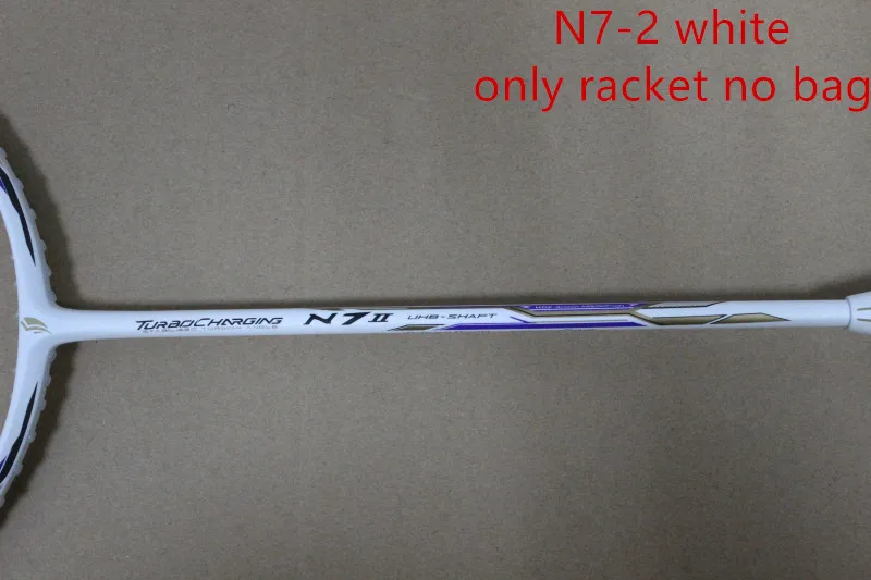 white no bag N7-2 ракетки для бадминтона nano carbon высокое качество N7II ракетка для бадминтона - Color: white no bag