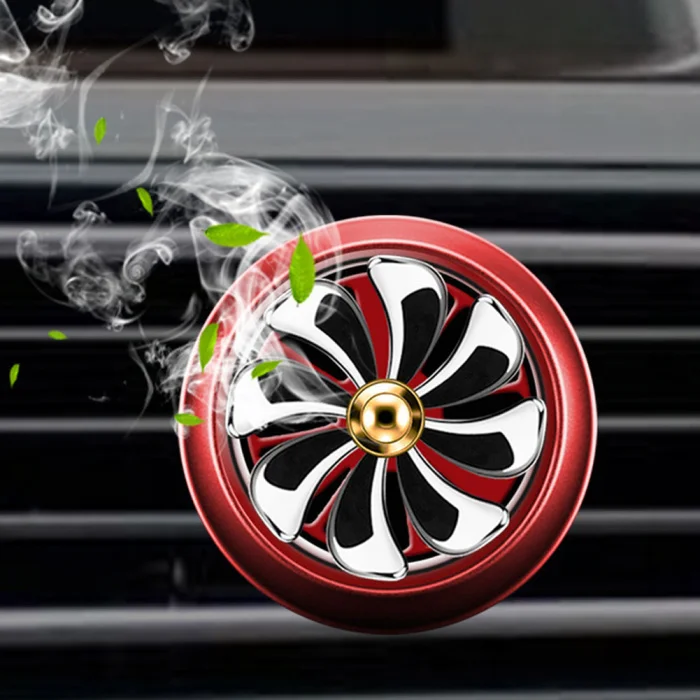 Автомобильный парфюм очиститель воздуха с зажимом вентиляционное отверстие Вращающийся вентилятор с светодиодный светильник автомобильный Декор V-Best