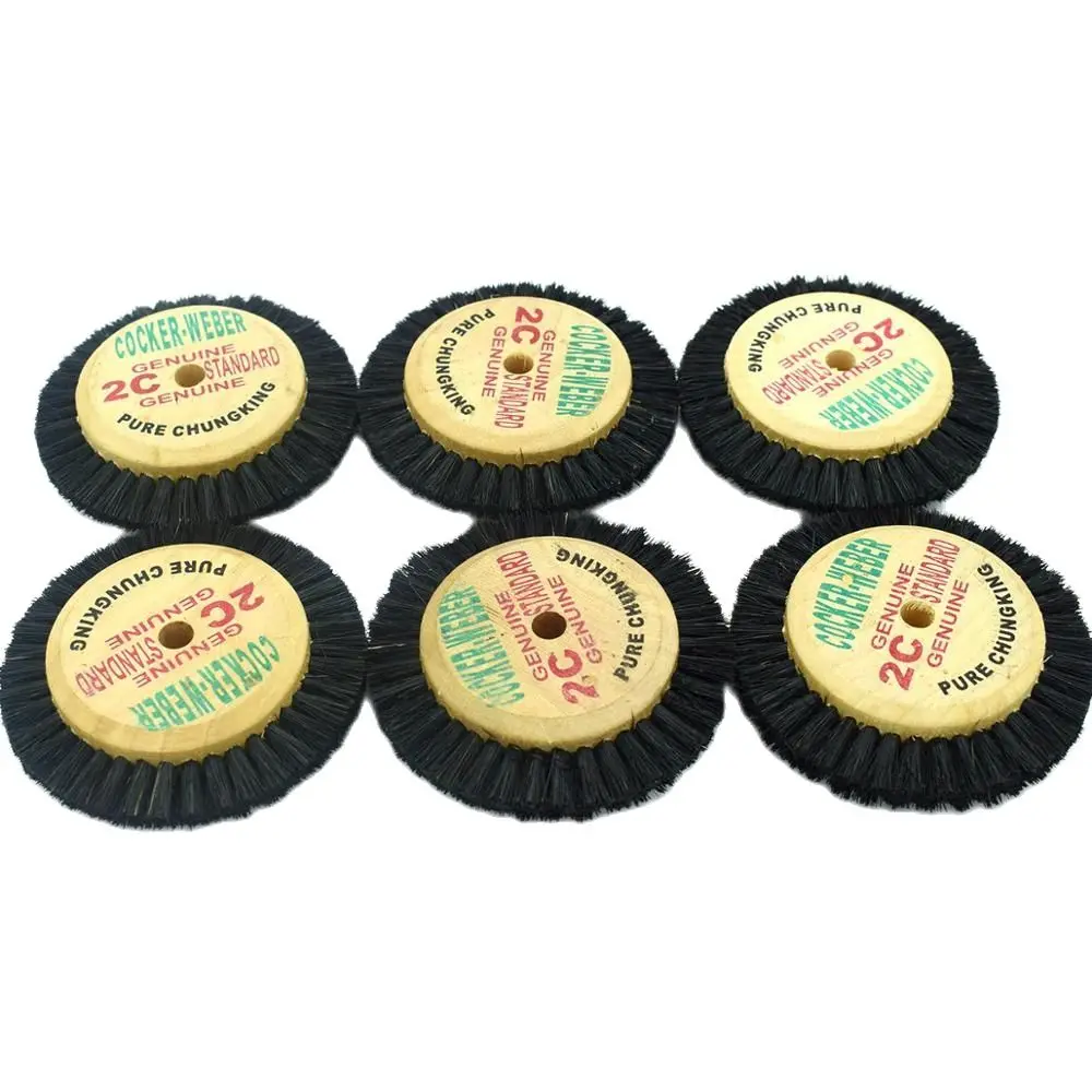 10pcs 나무 허브 로타리 휠 2C Bristle Brush for Jewelry 치과 청소 연마