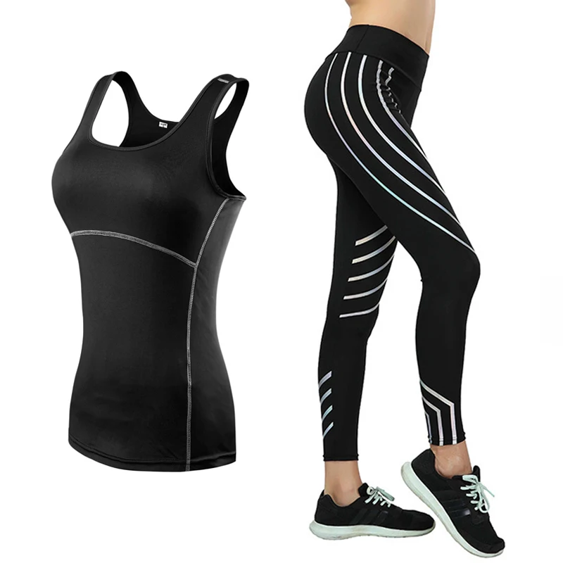 Women Sport Suit Gym Running Yoga Sets 2 Pieces Women Sportswear Yoga Set Fitness Sportswear Workout Set Fitness Yoga Wear