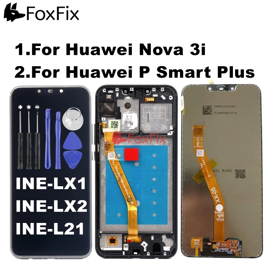 

100% Tested Display For Huawei Nova 3i LCD Display Touch Panel With Frame P Smart Plus LCD Screen Replacement INE-L21 INE-LX1