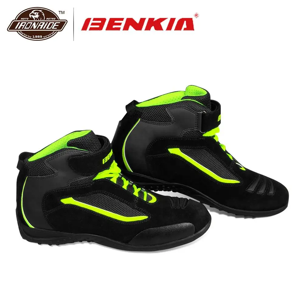 

BENKIA 2019 Men Motorcycle Boots Motocross Boots Breathable Motorcycle Shoes Casual Riding Off-Road Racing Moto Boots for Summer