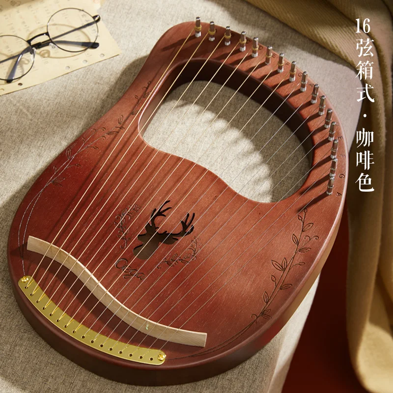 Wooden Mahogany Lyre Harp With Tuning Tool 19 Strings 16 Strings harp musical instrument