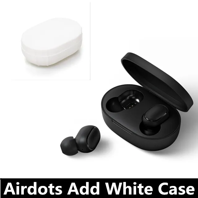 add white case Оригинальные беспроводные наушники Xiaomi Redmi Airdots True, голосовое управление, Bluetooth 5,0, шумоподавление, управление краном, зарядная коробка, вкладыши - Цвет: add white case