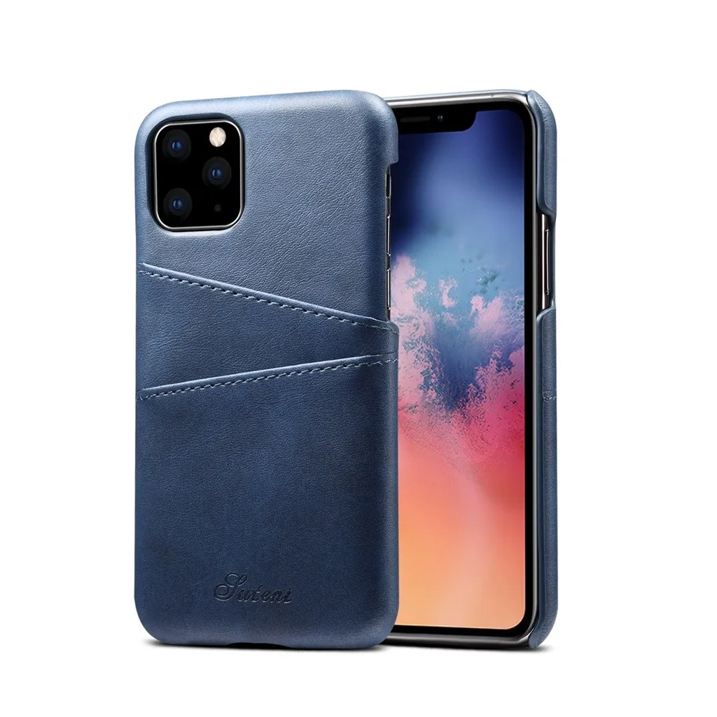 Blue 20# чехол для IPhone11pro Max 6,5 дюймов Элегантный роскошный кожаный защитный для IPhone 11Pro Max тонкий задний бампер для телефона - Цвет: Blue