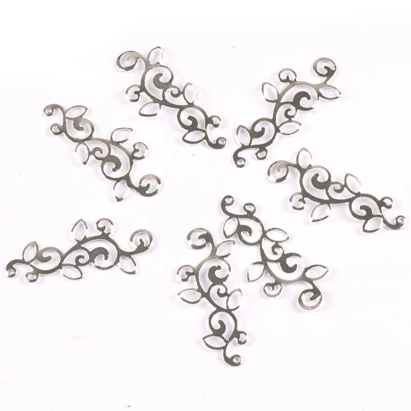 Metal Crafts Connectors Flower Filigree Wraps DIY Scrapbook Jewelry Making Home Decor 30pcs