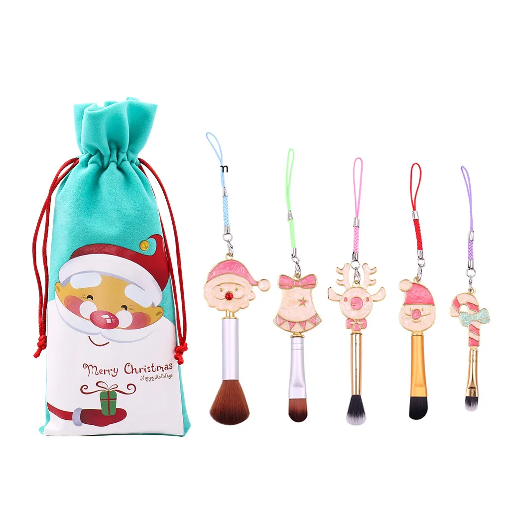 Hristmas набор кистей для макияжа, кисть для растушевки тонального крема, кисть для теней, бровей, подводка для глаз, косметические кисти, набор инструментов - Handle Color: D