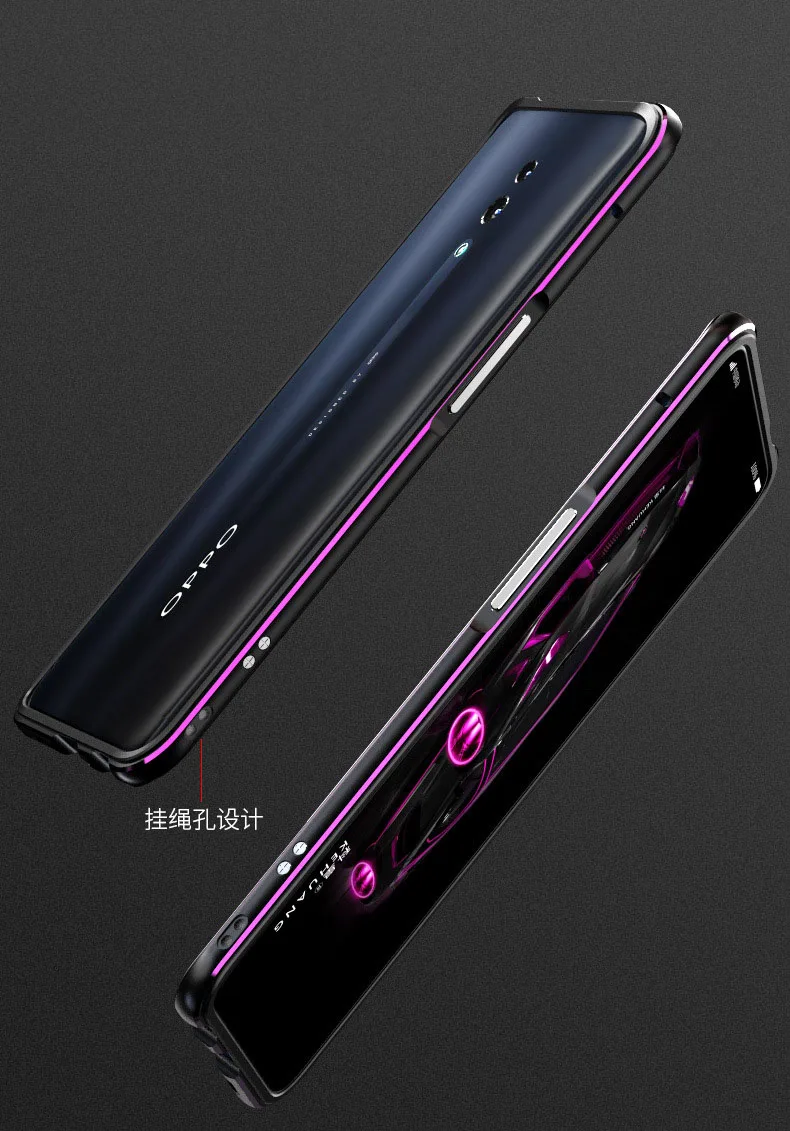 OPPO Reno2 Золотая алюминиевая рама Гибридный армированный противоударный прочный защитный чехол для OPPO Reno металлический бампер жесткий ударопрочный чехол