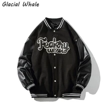 

GlacialWhale Mens Jacket Men 2021 Fashion Black Baseball uniform Coat Hip Hop Harajuku Japanese Streetwear Korean Style Jackets