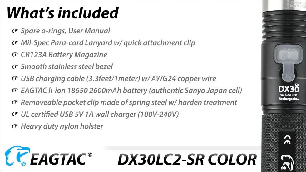 EAGTAC DX30LC2-SR Цвет XPL HI 365NM 395NM УФ светодиодный Перезаряжаемые фонарик изготовленный на заказ гравировальный супер яркий фонарь 18650 Батарея