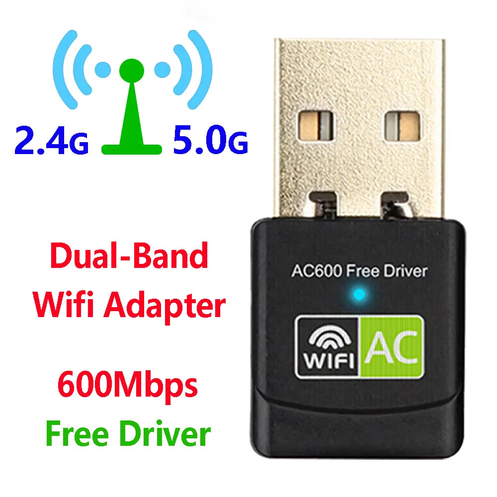 Wi Fi адаптер антенна 600 Мбит/с USB Ethernet ПК Wifi Lan Dongle AC|Сетевые карты| |