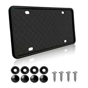 

Silicone License Plate Frame American Auto License Plate Holder, 1Pcs Black License Plate Frame