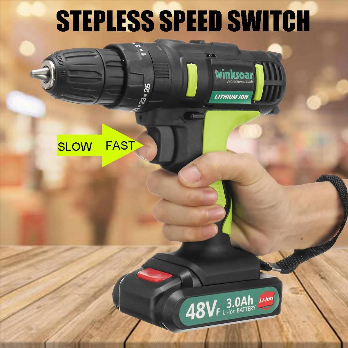 

AC100-240V Two Speed Adjustable Electric Screwdriver Impact Type Rechargeable Cordless Drill Torque Adjustment Household DIYTool