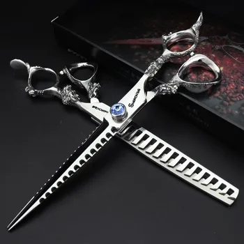 

7 Inch Professional Hairdressing Barber Scissors For Barbershop Cutting & Thinning Shears Scissors Japan 440c Haircut Scissors