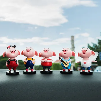 

Creative Cool Pig Cartoon Car Ornaments Fashion Style Car Dashboard Toy Car Decoration Interior Car Doll Cute Car Accessories