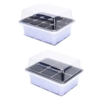 

Breathable Seedling Tray Seed Starter Tray with Dome Base for Gardening Bonsai Moisturizing Simple Cultivation Home 6/12 Grid